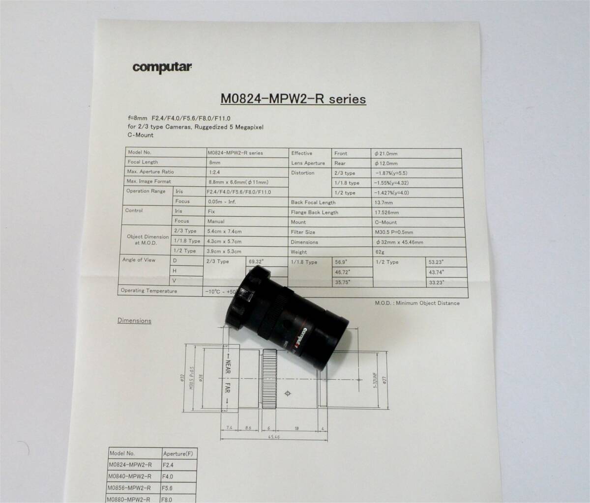 * Computar C крепление линзы M0840-MPW2-R 8mm F4.0 2/3~ 5 mega выдерживающий колебание * ударопрочный FA промышленность для TV LENS Nikon 1.( стоимость доставки 410 иен ~)