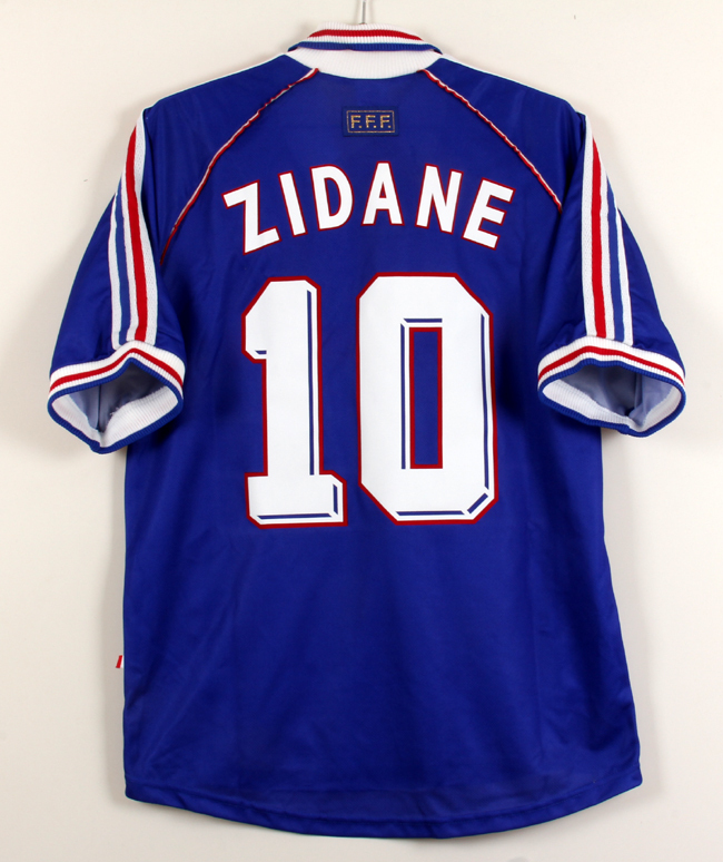 98W杯 フランス FFF France(H)#10 ジダン ZIDANE 半袖 正規(guī)Adidas 98WC 優(yōu)勝モデル L-1