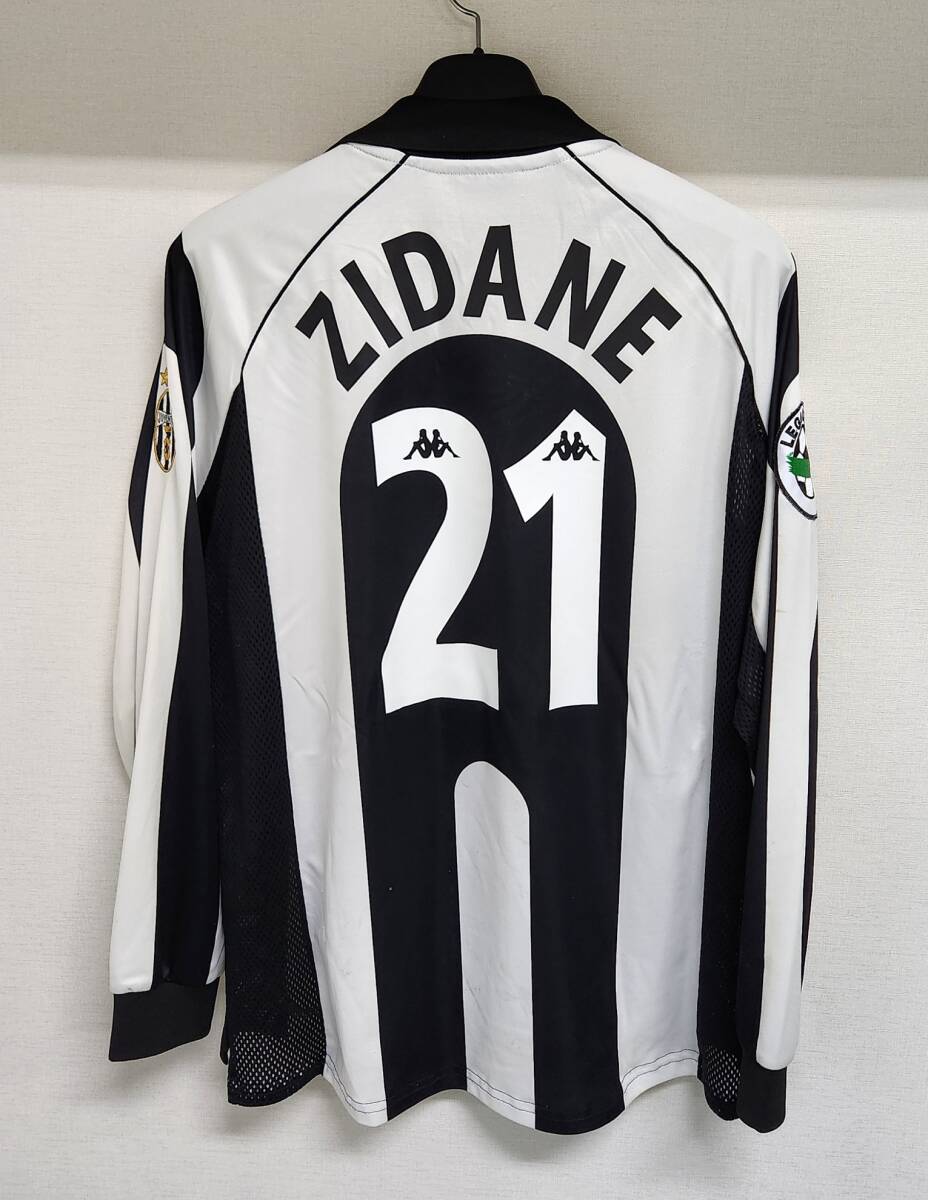 97-98ユベントス Juventus(H)#21 ジダン ZIDANE 長(zhǎng)袖 100周年 UEFA CL仕様 L