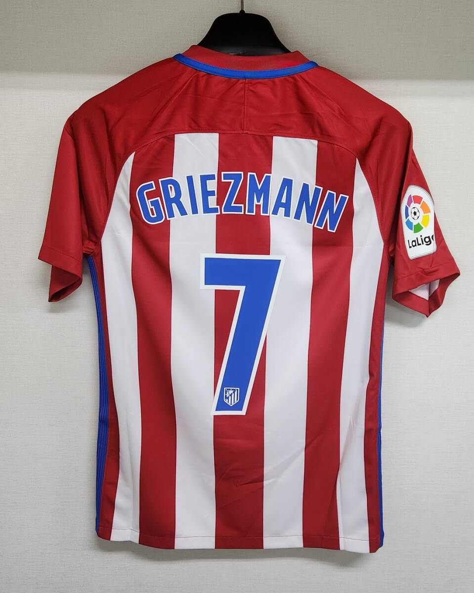16-17 アトレティコ?マドリッド Atletico Madrid(H)#7 グリーズマン Greizmann 半袖 ラ?リーガ仕様 S