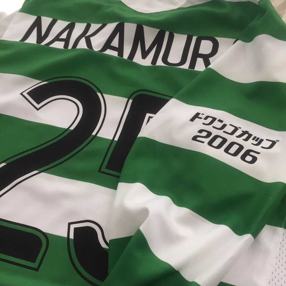 06-07セルティック Celtic(H)＃25 中村俊輔 NAKAMURA 選手用長袖 nike正規(guī) Dwango Cup XL