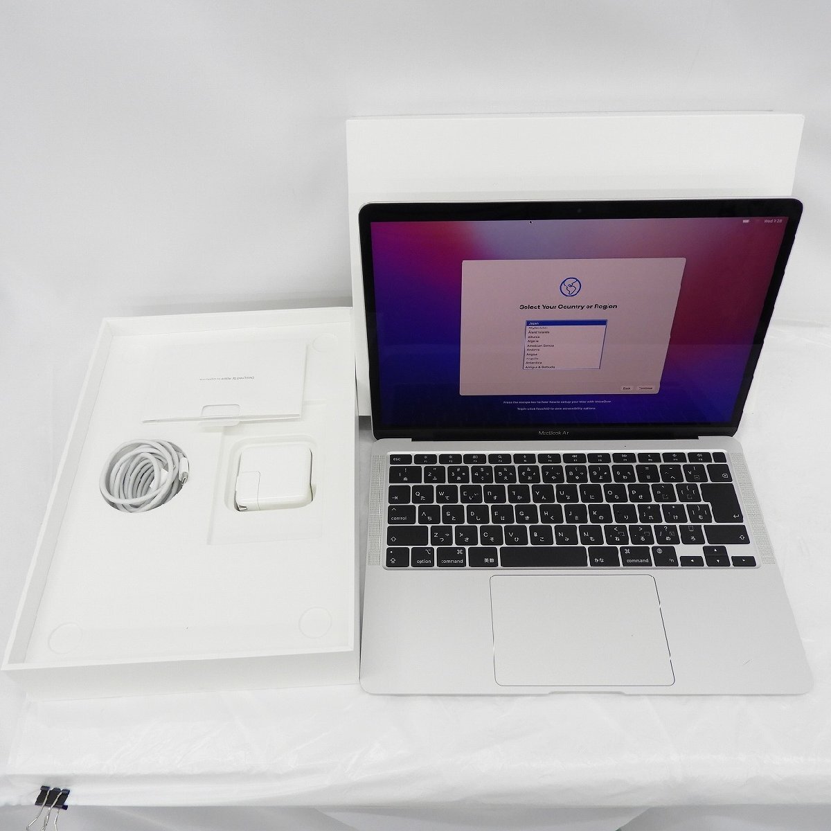 【美品】Apple アップル ノートPC MacBook Air Retinaディスプレイ 13インチ 2020 MGN93J/A シルバー M1/8GB/SSD256GB 11640724 0810
