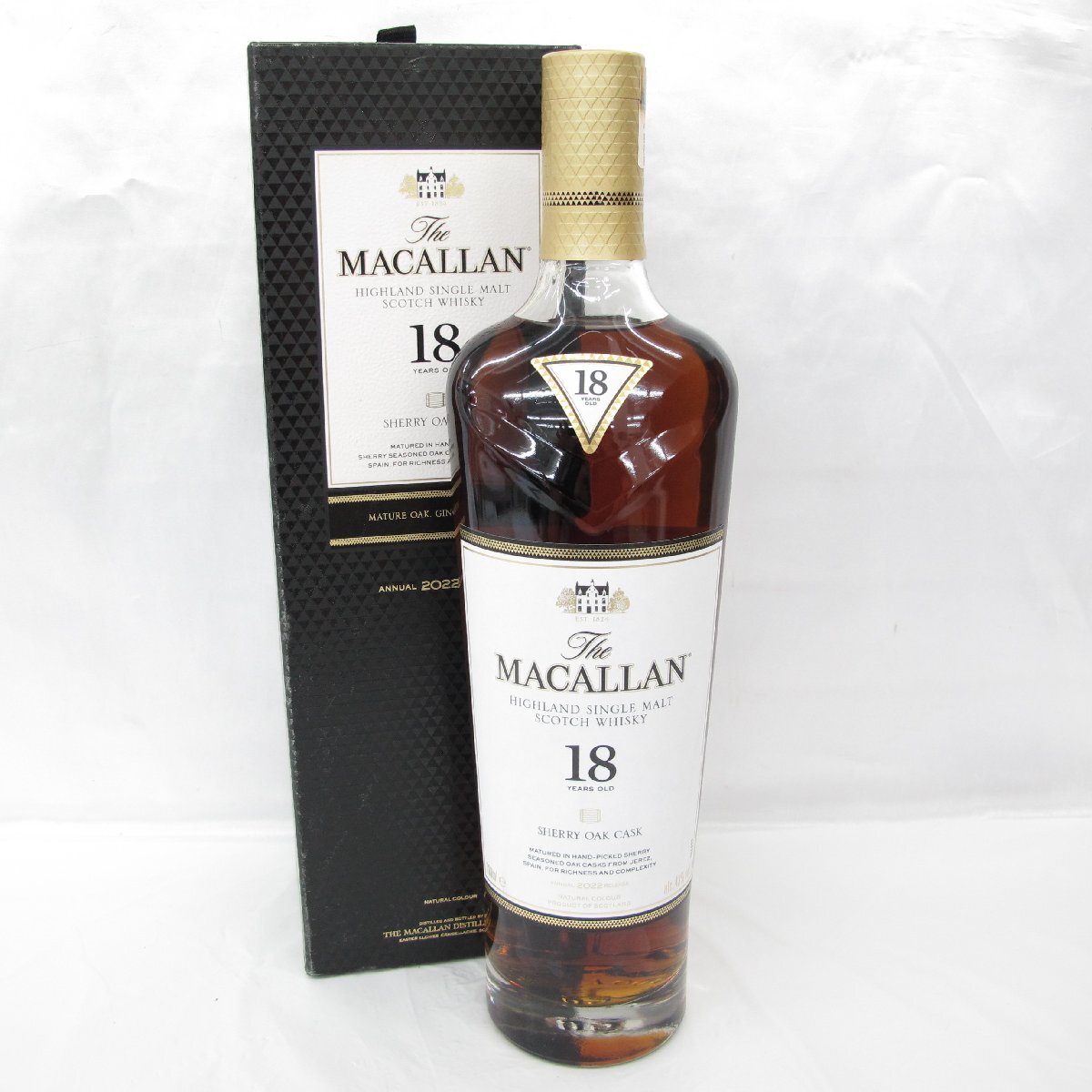 【未開栓】The MACALLAN ザ・マッカラン 18年 2022 シェリーオーク ウイスキー 700ml 43% 箱付 11651443 0821