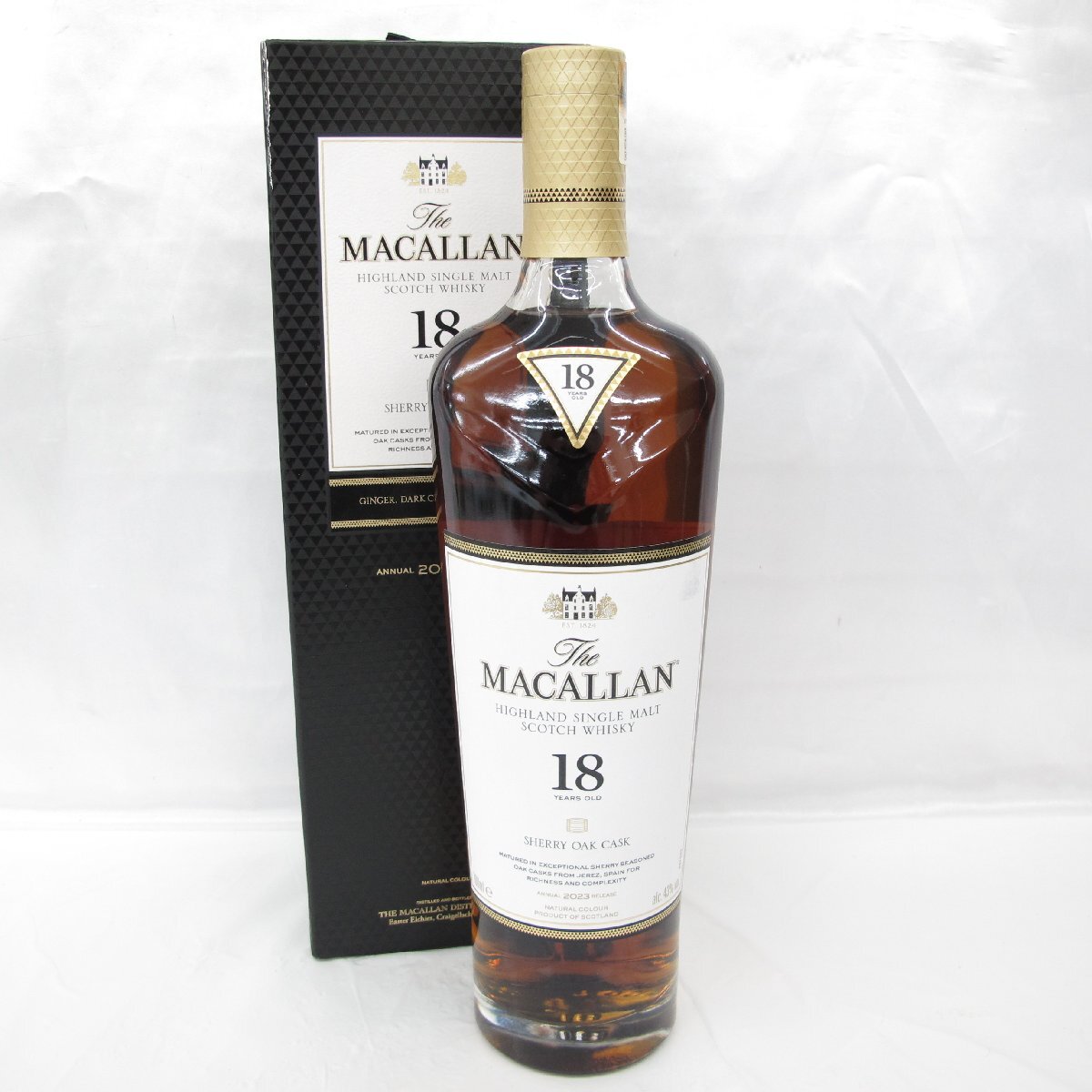 1円～【未開栓】The MACALLAN ザ・マッカラン 18年 2023 シェリーオーク ウイスキー 700ml 43% 箱付 11656814 0829