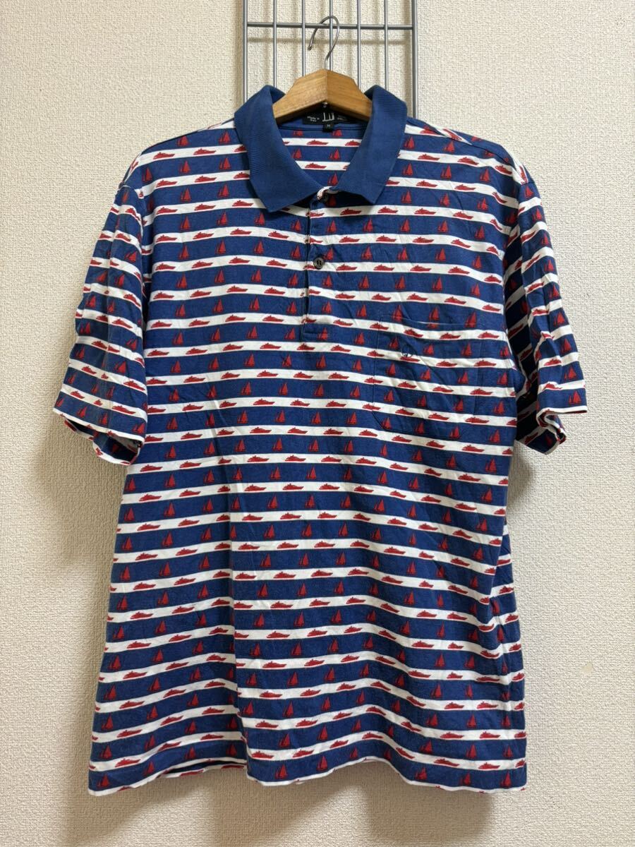 ［Dunhill］ダンヒル　半袖ポロシャツ 柄　M 0240802-486
