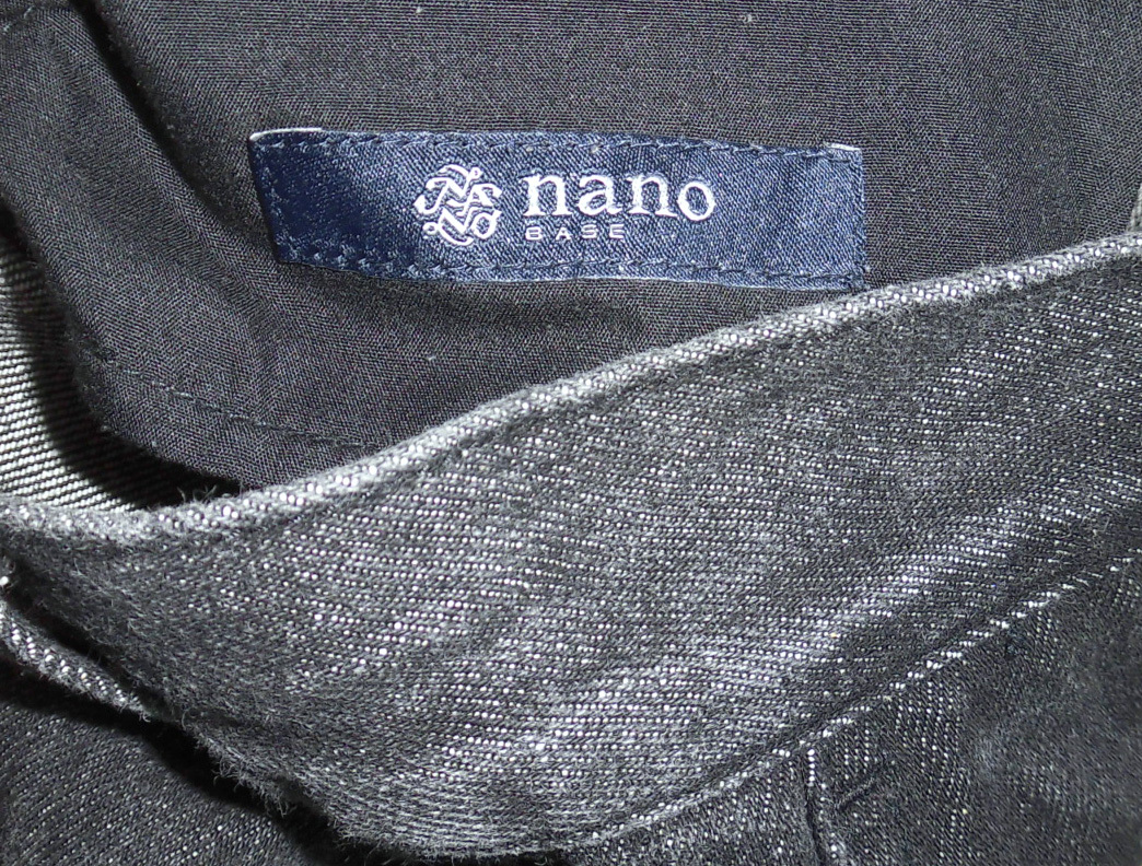 Д美品 NANO BASE ナノユニバース ワイド デニムパンツ ブラック M