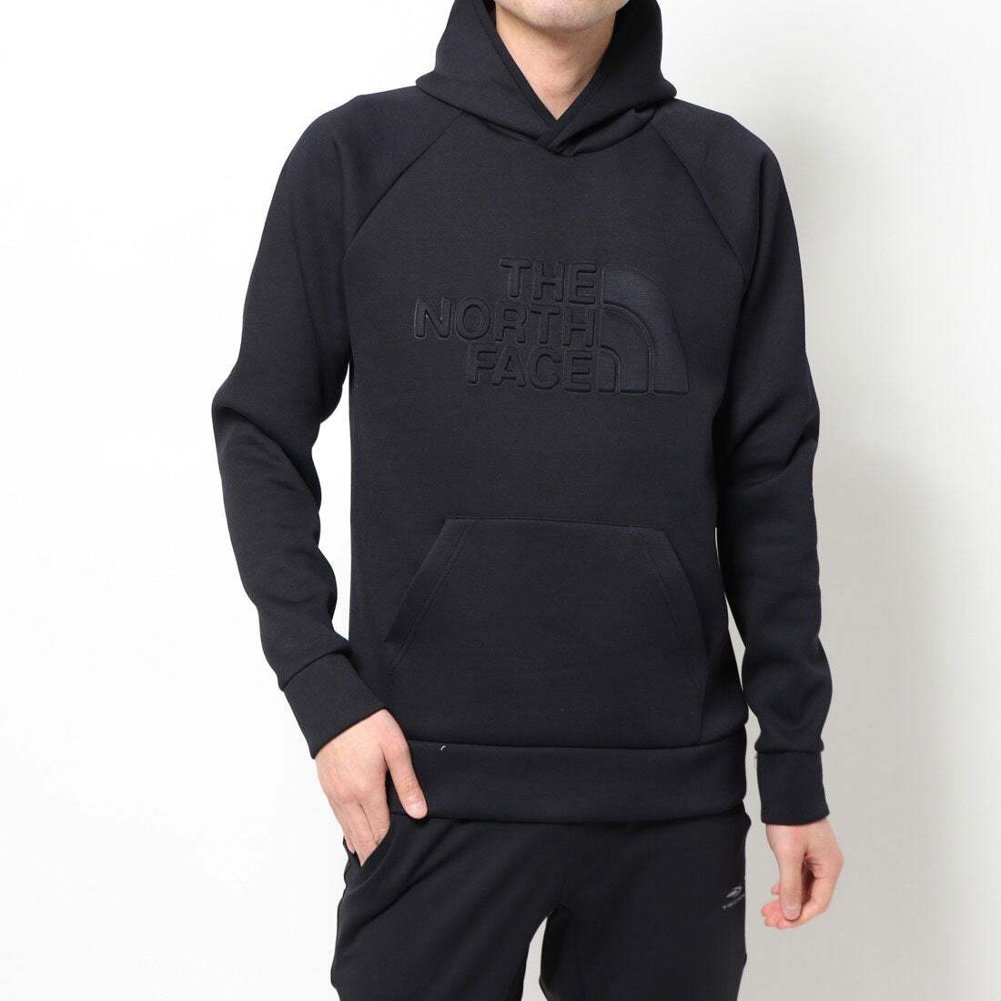 Д美品 THE NORTH FACE ノースフェイス TECH AIR SW HOODIE NT12085 エンボスロゴ ダンボールニット パーカー S ウェットスーツ素材