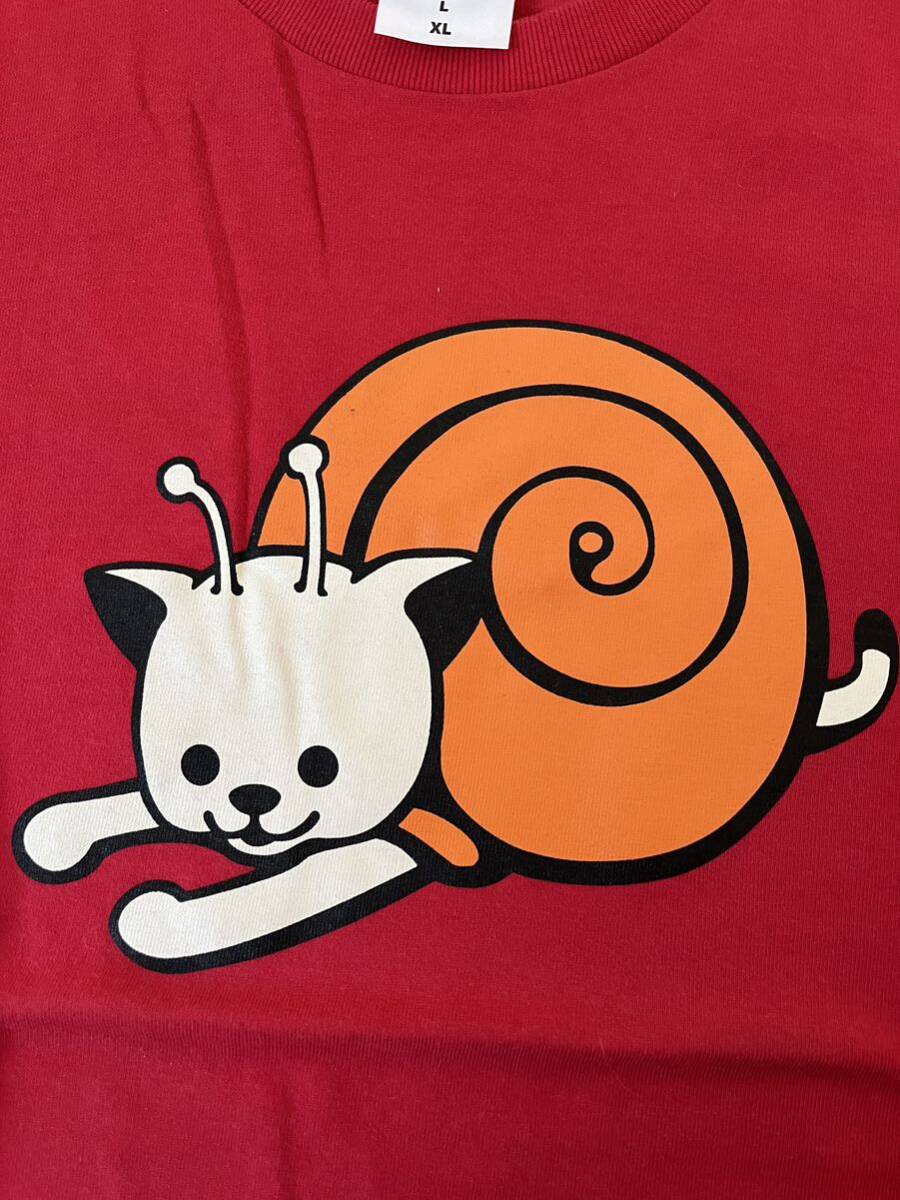 ★【USED】CUNE Tシャツ エスカルゴ貓 赤色?XSサイズ?1回程著用