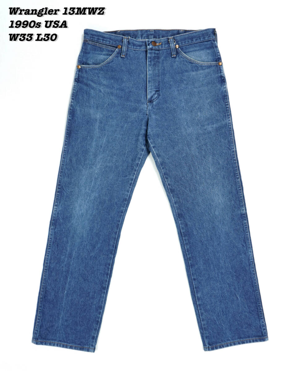 Wrangler 13MWZ INDIGO DENIM PANTS USA 1990s W33 L30 WR24019 Wrangler 13MWZ INDIGO DENIM PANTS USA 1990s W33 L30 WR24019