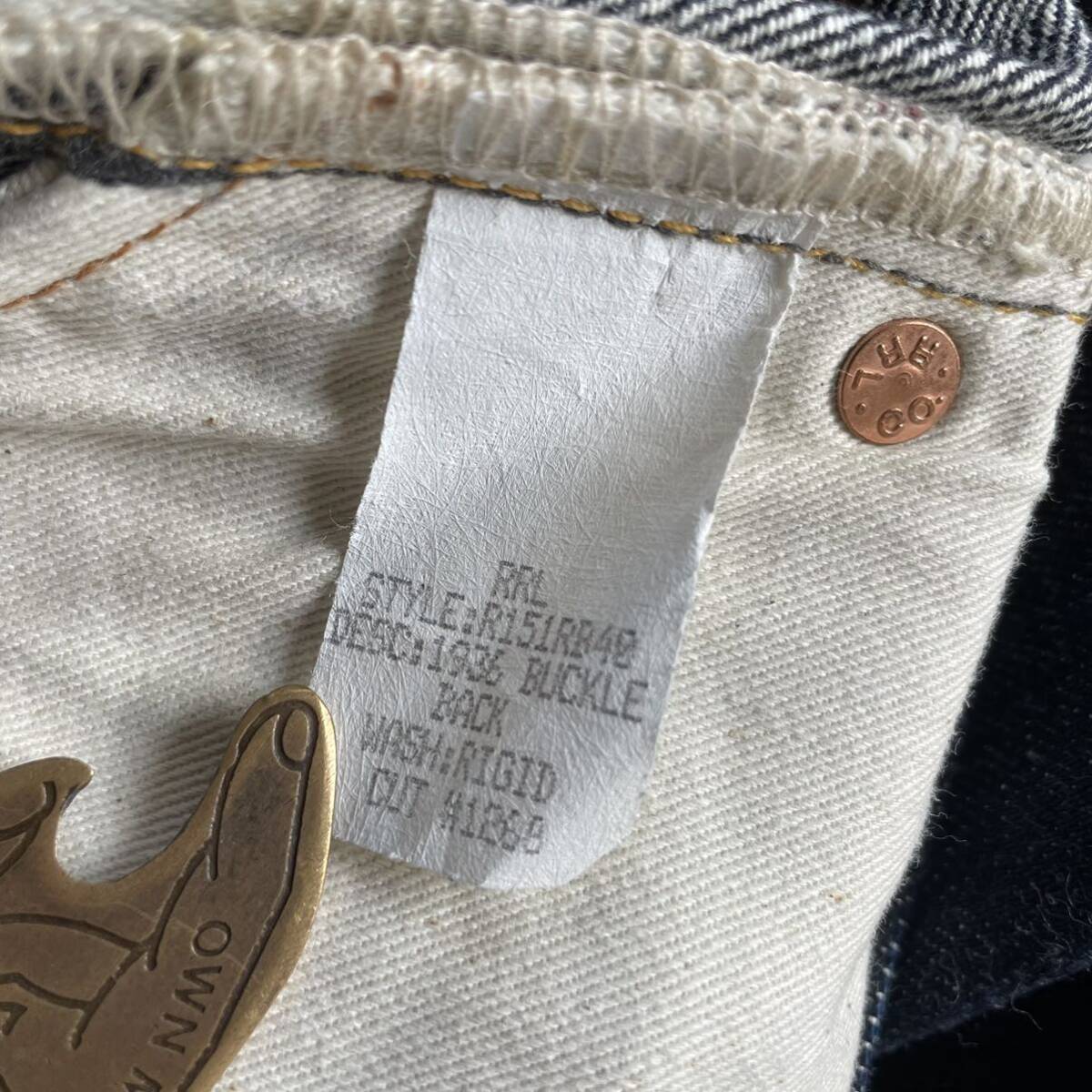 RRL “Rigid 1936 Buckle Back Jean” 32 30 バックルバック RRL “Rigid 1936 Buckle Back Jean” 32 30 バックルバック