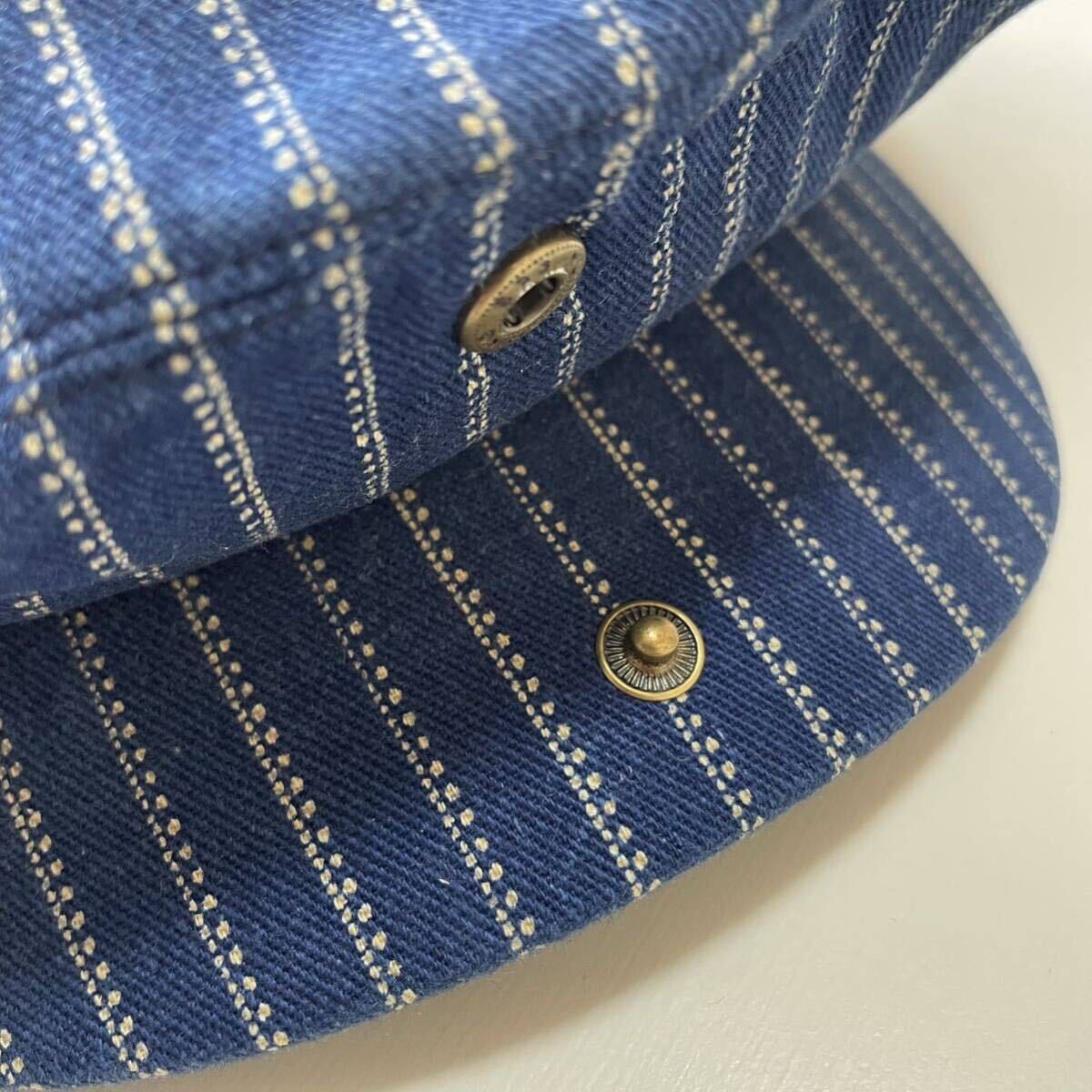 傑作】RRL “Pleated Driving Cap” L インディゴ ウォバッシュ 傑作】RRL “Pleated Driving Cap” L インディゴ ウォバッシュ