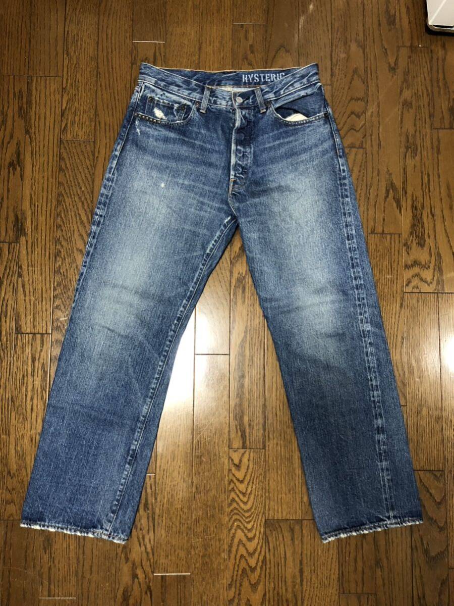 美品ヒステリックグラマー HYSTERIC GLAMOUR ヴィンテージW30 加工セルビッチデニム　02211AP20