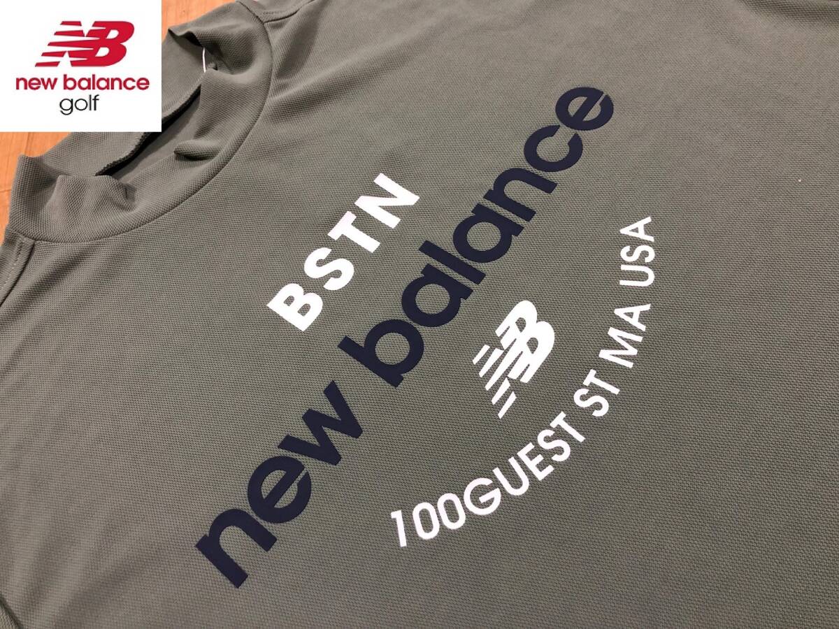 ・スピード発送 NewBalanceGolf(ニューバランスゴルフ)春夏 ストレッチ 吸湿速乾 UPF40+ 半袖モックネックシャツ 012-3166206(カーキ)７