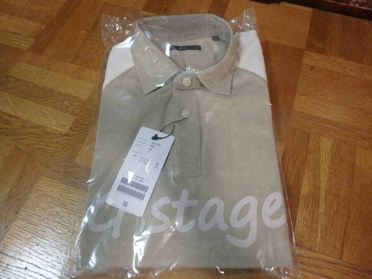 ★g-stage〓國(guó)産ポロシャツ 清涼カノコ 伸縮性〓48 ベージュ 新品