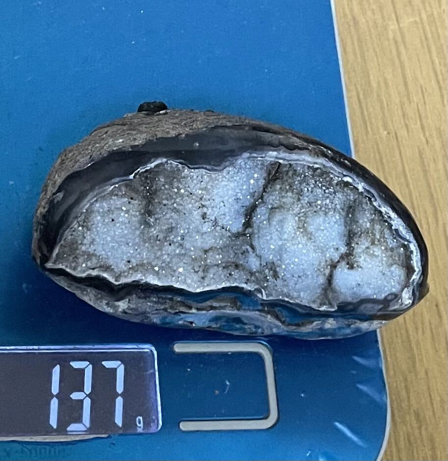 トレジャーアゲート 瑪瑙ジオード パワーストーン 魚卵模様 金運UP ラッキー 風水晶 魔除 お守 クリスタル 水晶 キラキラ 置物インテリア_画像8