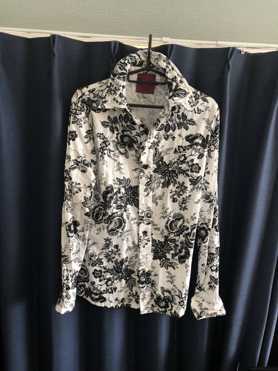 SEANA ワイヤーカラーシャツ 花柄 シワ加工 roshell お兄系
