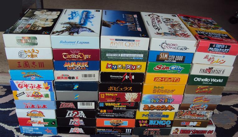 Vn12★SFC スーパーファミコンソフト ５０本★箱付・取説付　動作一部確認済　ミスティッククエスト・ガンハザード・クロノトリガー等
