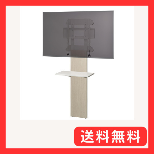 ハヤミ工産 テレビ壁掛金具 65V型まで対応 石こうボード ステンレスピン止め 棚板1枚付き 賃貸物件にも対応 ホワイト EW-74W