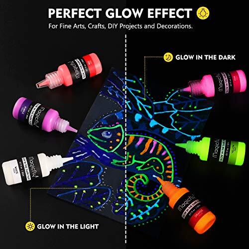Magicfly アクリル絵の具 暗闇で光る アクリル顔料 蓄光 10色セット アクリルカラー 20ml 布/石/木/ガ