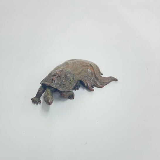 古銅　亀　すっぽん　首可動　カメ　置物　アンティーク