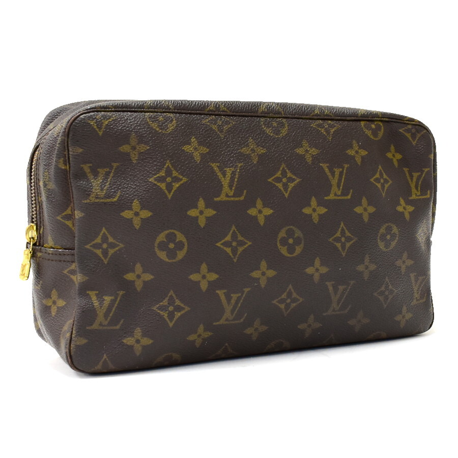 1円 ◆良品 LOUIS VUITTON ルイヴィトン セカンドバッグ トゥルーストワレット28 M47522 モノグラム ブラウン◆E.Begr.tI-16