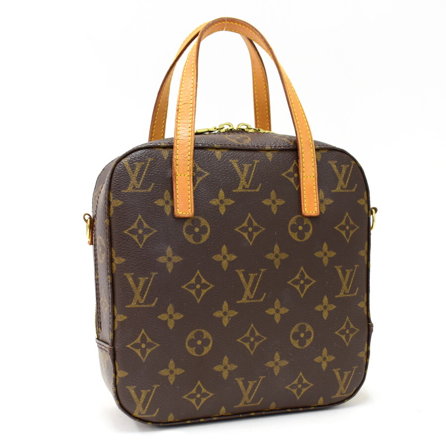 1円 ◎美品 LOUIS VUITTON ルイヴィトン ハンドバッグ スポンティーニ M47500 モノグラム キャンバス ブラウン◎E.Cil.lA-22