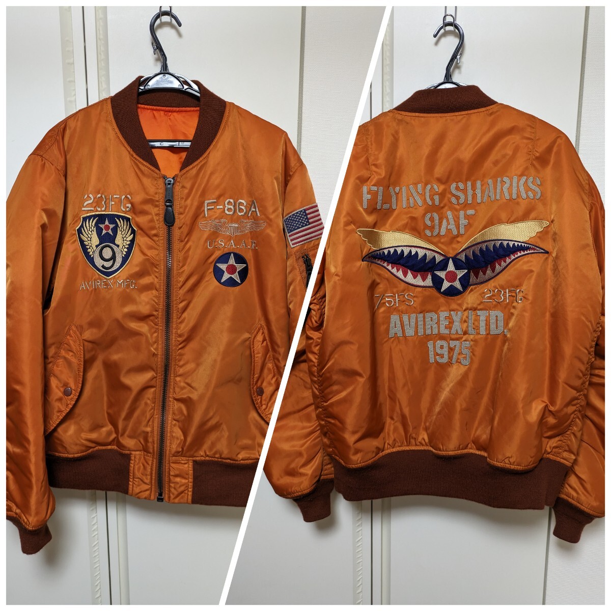 AVIREX/2XL XXL 3L/MA-1フライトジャケット/FLYING SHARKS AVIREX/2XL XXL 3L/MA-1フライトジャケット/FLYING SHARKS