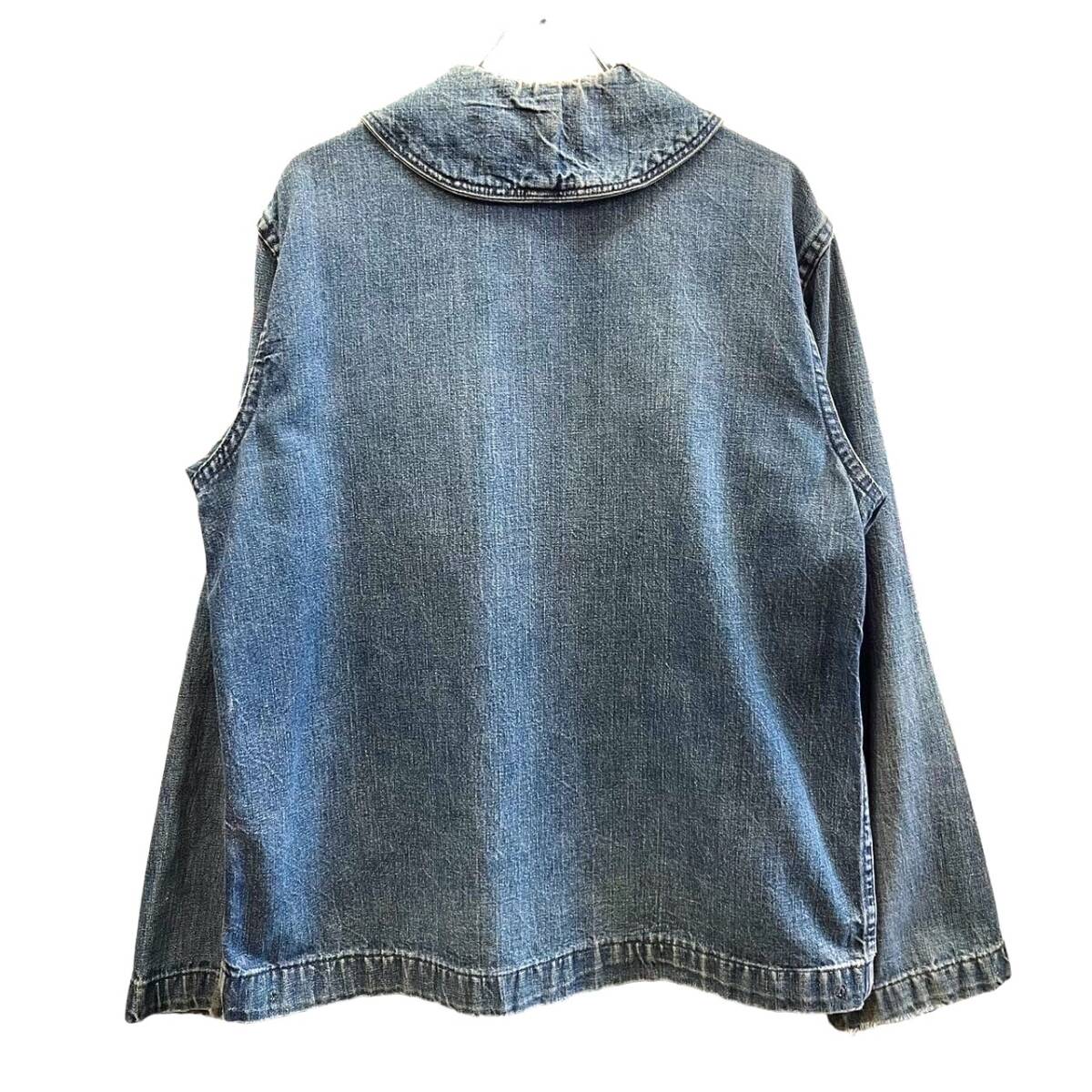 40's U.S.NAVY ショールカラー デニムカバーオール - ジャケット 40's U.S.NAVY ショールカラー デニムカバーオール - ジャケット
