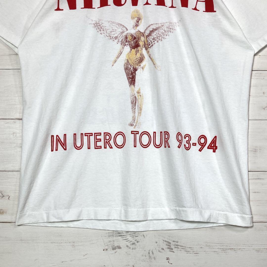 NIRVANA IN UTERO ニルヴァーナ93-94 ツアーTシャツ ホワイト L NIRVANA IN UTERO ニルヴァーナ93-94 ツアーTシャツ ホワイト L