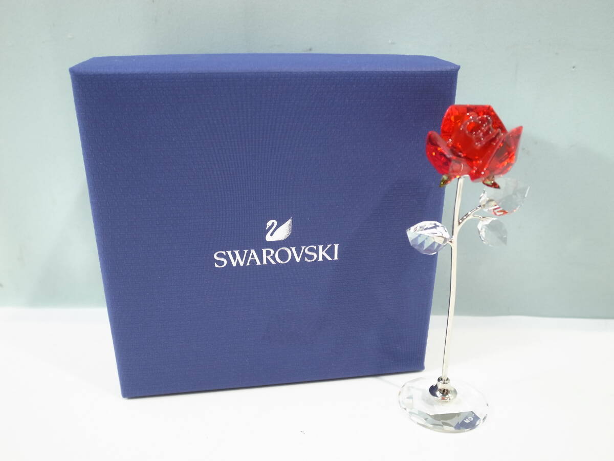 □Swarovski スワロフスキー 置物 クリスタル 赤いバラ サイズ □Swarovski スワロフスキー 置物 クリスタル 赤いバラ サイズ