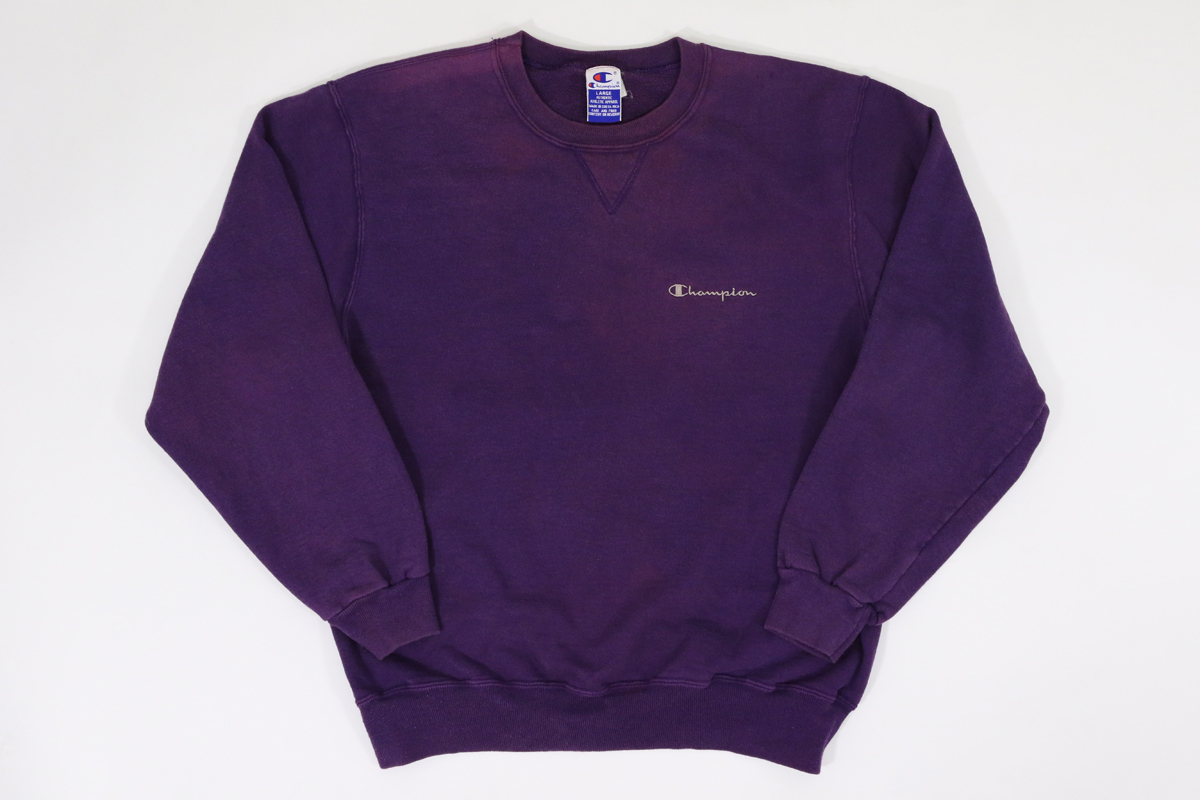 古着 K595 Lサイズ スウェット champion チャンピオン 紫 ビンテージ オリジナル vintage 70 80 90 old オールド USA