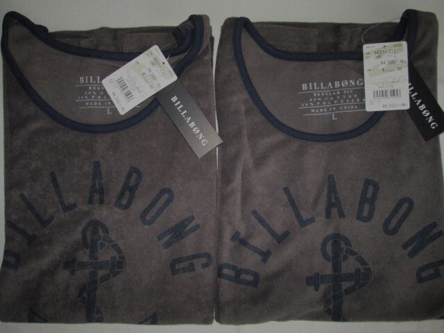 ★新品 BILLABONG ビラボン タンクトップ L チャコールグレー 濃い灰色 パイル地 タオル地 品番AE011-Z27 イカリマーク柄 かすれ加工 2點(diǎn)★
