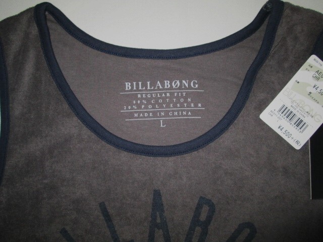 ★新品 BILLABONG ビラボン タンクトップ L チャコールグレー 濃い灰色 パイル地 タオル地 品番AE011-Z27 イカリマーク柄 かすれ加工 2點(diǎn)★