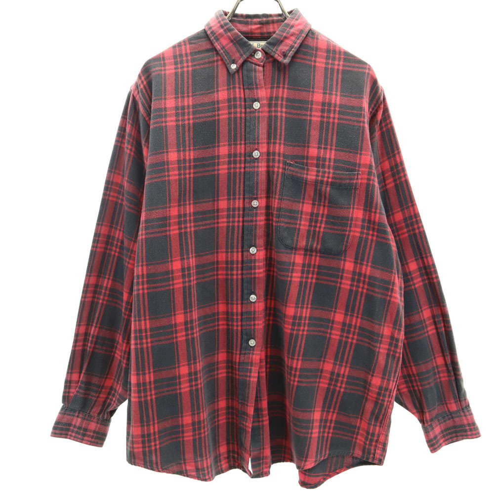 人気提案 アウトドア 80s エルエルビーン USA製 レディース L.L.Bean レッド S ボタンダウンシャツ 長袖 チェック柄 ヴィンテージ 女性用