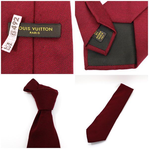 美品✨LOUIS VUITTON ルイヴィトン ネクタイ カシミヤ×絹 LVロゴ