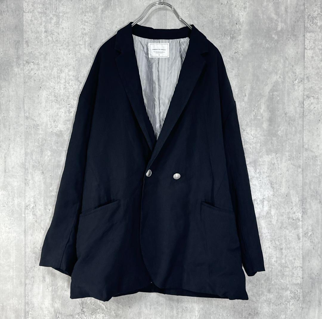 AMERICAN HOLIC アメリカンホリック(M)ジャケット ダークネイビー メンズ テーラードジャケット カジュアル ビジネス 濃紺 USED品