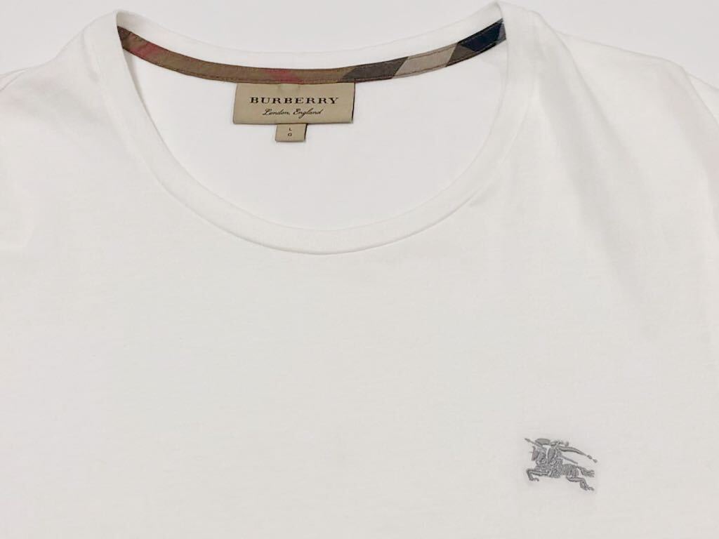 現行タグ BURBERRY ホワイト Tシャツ Lサイズ 半袖 白 シャツ 現行タグ BURBERRY ホワイト Tシャツ Lサイズ 半袖 白 シャツ
