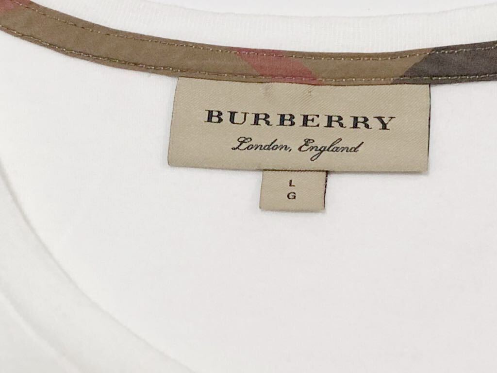 現行タグ BURBERRY ホワイト Tシャツ Lサイズ 半袖 白 シャツ 現行タグ BURBERRY ホワイト Tシャツ Lサイズ 半袖 白 シャツ