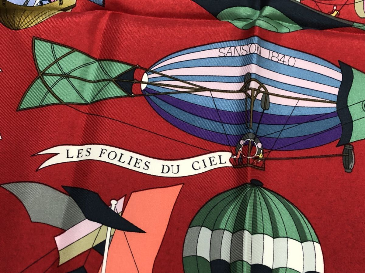 未使用 スカーフ カレ90 ES FOLIES DU CIEL 大空の狂気 シルク 未使用 スカーフ カレ90 ES FOLIES DU CIEL 大空の狂気 シルク