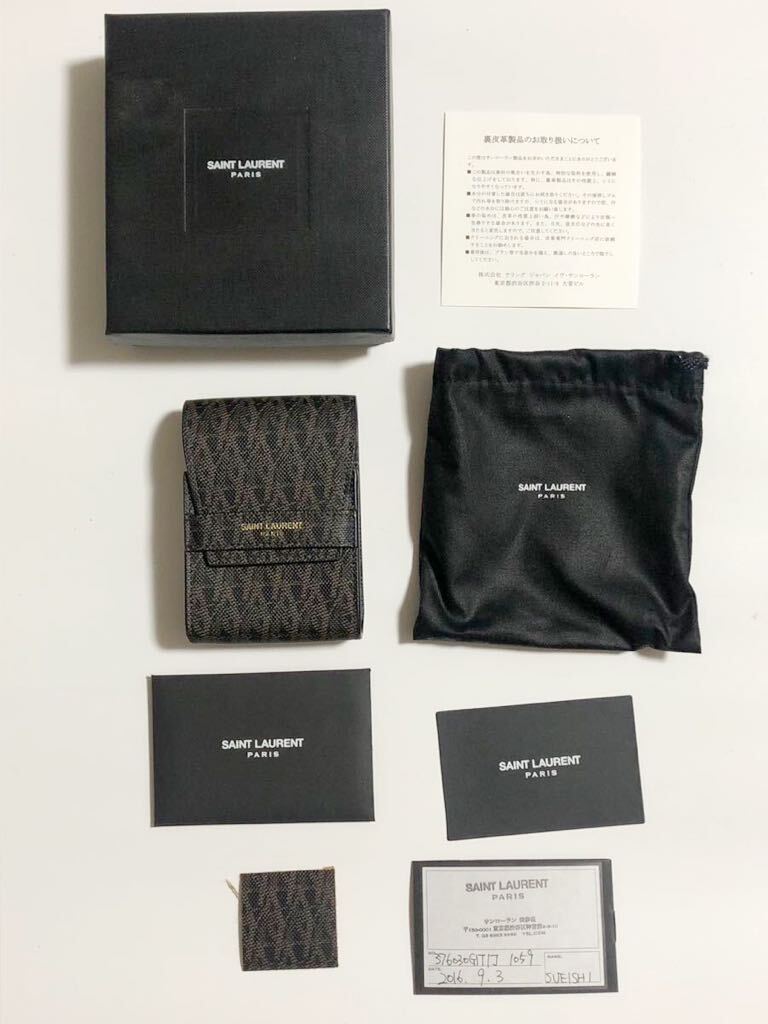 新品同様 SAINT LAURENT シガレットケース サンローラン レザー 新品同様 SAINT LAURENT シガレットケース サンローラン レザー