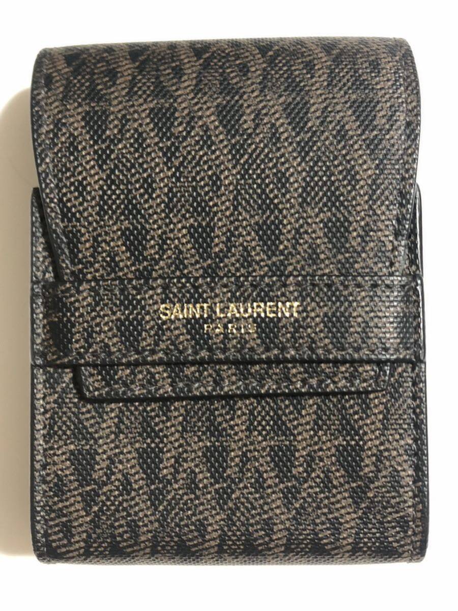 新品同様 SAINT LAURENT シガレットケース サンローラン レザー 新品同様 SAINT LAURENT シガレットケース サンローラン レザー