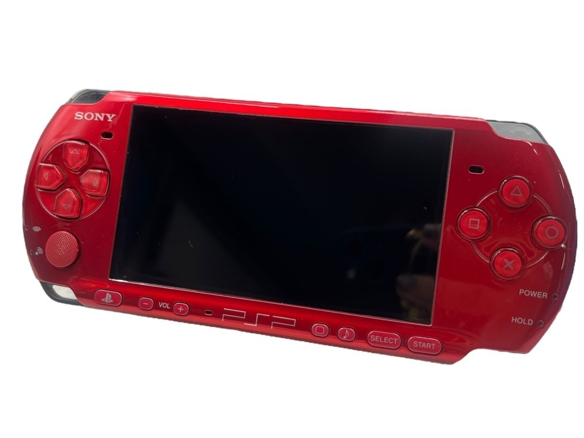 SONY ソニー PSP-3000 プレイステーション ポータブル テレビゲーム機 本体 持ち運び 修理 部品取り 交換 レッド 赤 ジャンク品