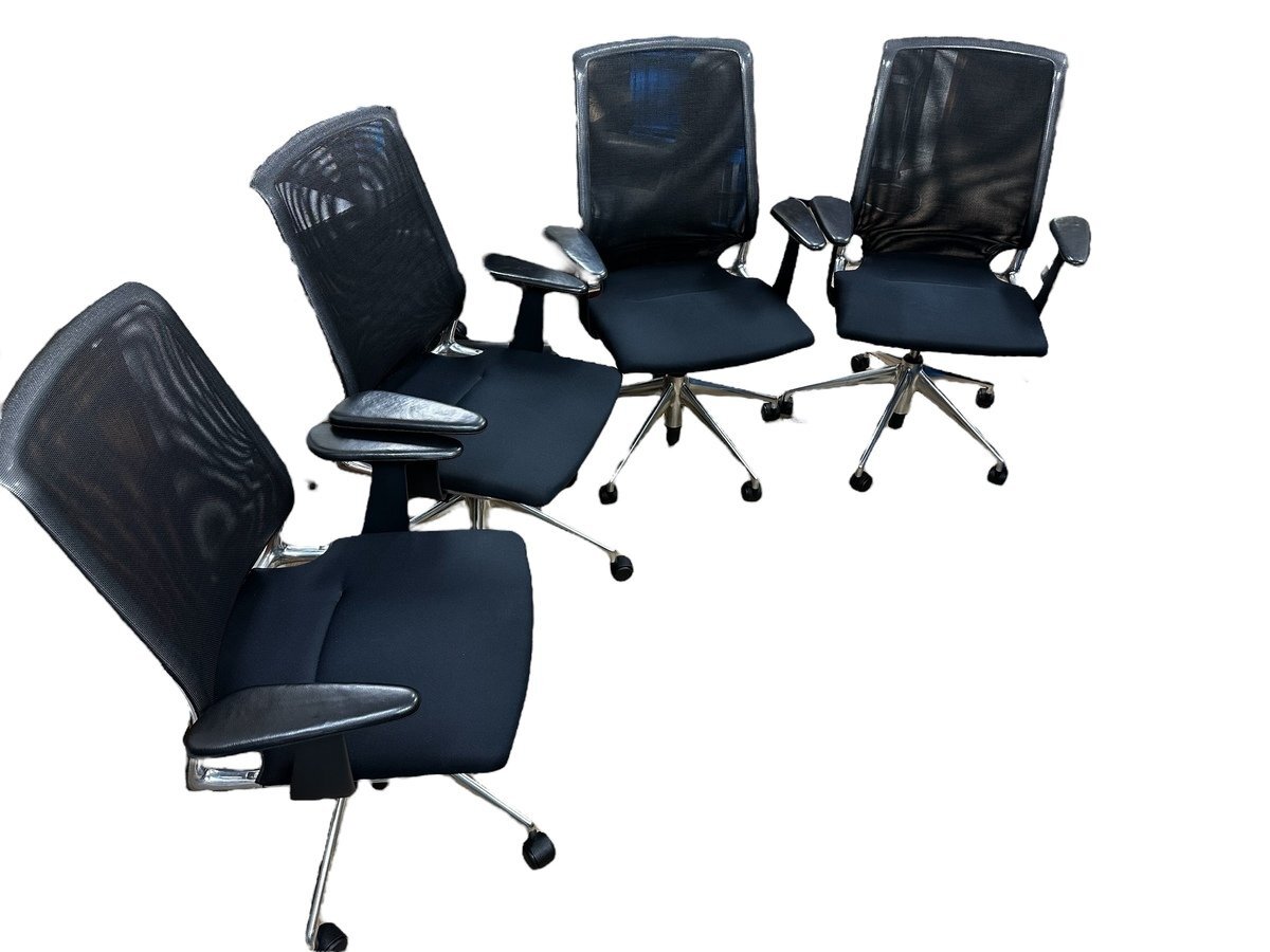 ※送料落札後連絡 ▲Vitra ヴィトラ Meda Chair メダチェア 4脚 セット オフィスチェア 椅子 イス デスク パソコン メッシュ オフィス家具