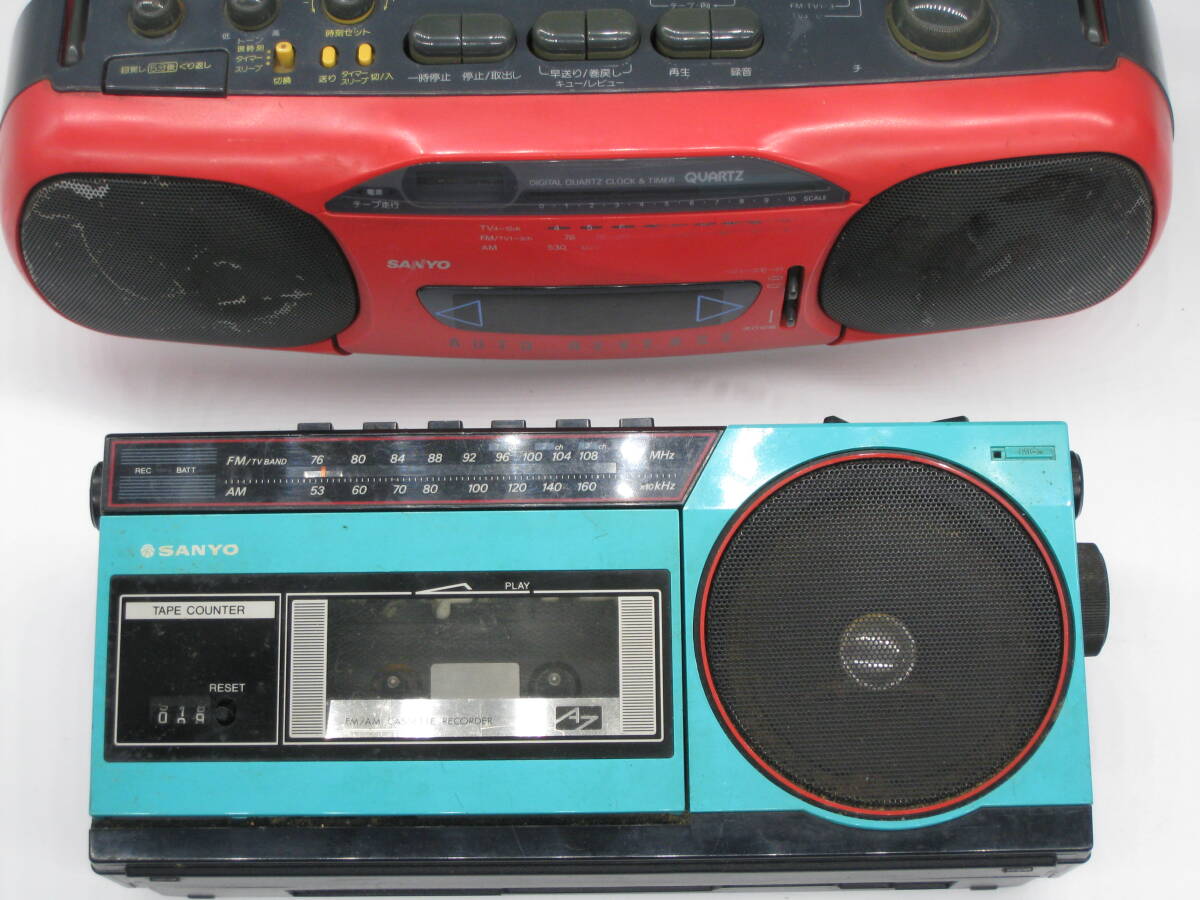 SANYO U4-S12 赤 ラジカセ ジャンク ◇ラジオOK 昭和レトロ｜カセットレコーダー｜SANYO サンヨー MR