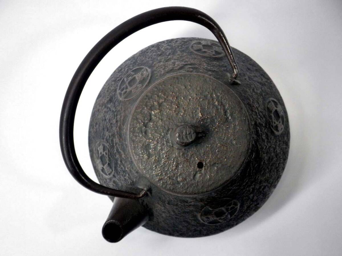 南部鉄器 古銭尽しの図 急須鉄瓶/文秀堂 茶漉し付き/伝統工芸