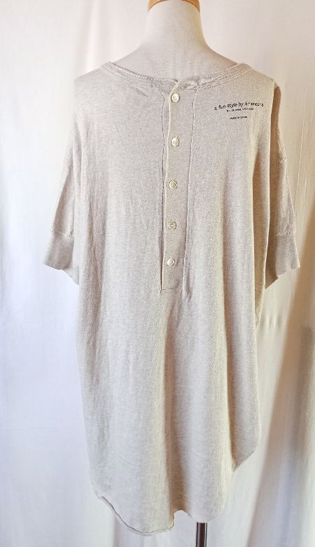 Americana アメリカーナ バックボタン ヘンリーネックカットソー