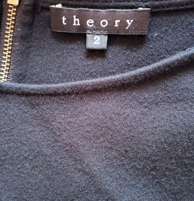 theory セオリー　異素材　ドッキングワンピース　黒×ベージュ　ブラック　半袖　ハイウエスト_画像8