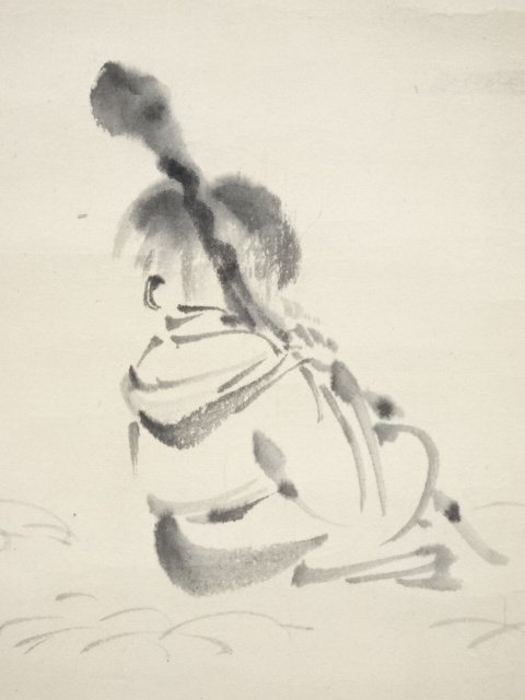 ys6041872; 1863年 高畠式部筆 人物画賛 肉筆紙本掛軸【道】 ys6041872; 1863年 高畠式部筆 人物画賛 肉筆紙本掛軸【道】