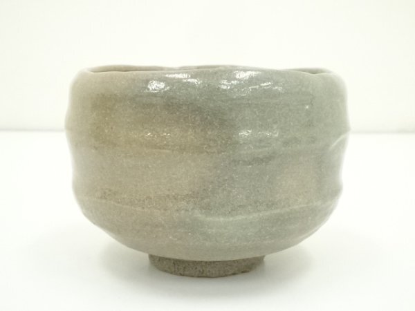 ys7036231; 方円窯 西村壹楽造 白緑釉茶碗(共箱)【道】 ys7036231; 方円窯 西村壹楽造 白緑釉茶碗(共箱)【道】