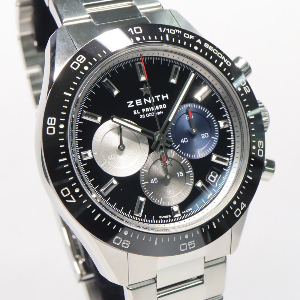 [ Nagoya ] Zenith Chrono master sport 03.3100.3600/21.M3100 SS black chronograph self-winding watch men's wristwatch man 